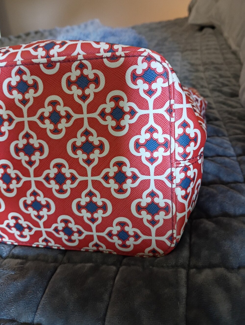 Brighton Red Patterned Tote with Tassel Charm - Picture 10 of 12